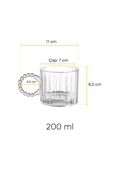 Ringo Line 4'lü Boncuk Kulplu 200ml Kupa