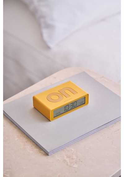 Lexon Flip Mini Şarj Edilebilir Alarm Saat Sarı