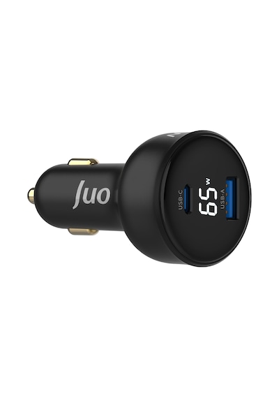 Juo 65w Led Ekranlı Type-c + Usb-a Araç Şarj Aleti İphone & Android & Notebook Araç İçi Şarj Cihazı