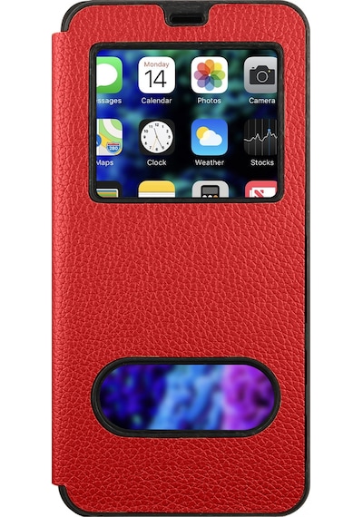 Nettech Realme C20 Uyumlu Pencereli Kapaklı Kılıf - Gold Gold