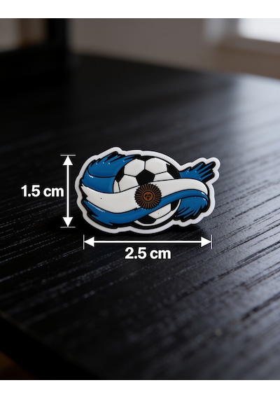 Arjantin Bayraklı Futbol Topu Telefon Sticker 3d Metal Tasarım, Arka Süs A300141