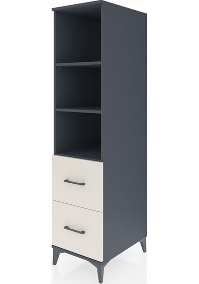 Kronos Dolap 3 Raflı 2 Çekmeceli 44x59x182 Antrasit-aytaşı Antrasit
