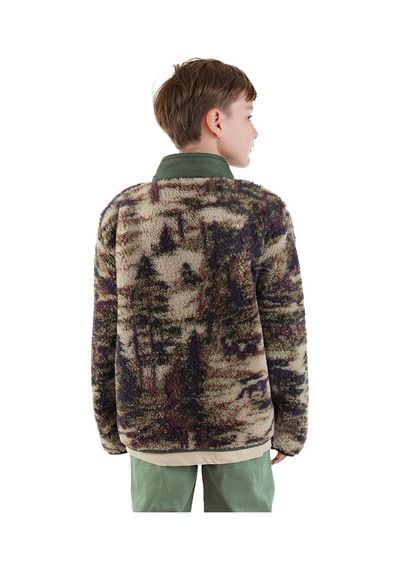 Denokids Haki Erkek Çocuk Peluş Mont Renkli
