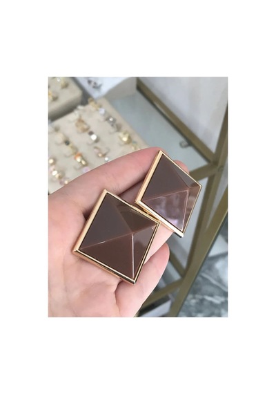 Tasarım Model Kahverengi Küpe