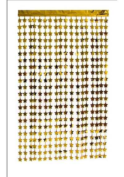 Gold Fon Arka Perde Işıltılı Yıldızlı Ramazan Bayramı Süsleri