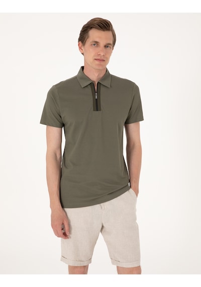 Pierre Cardin Erkek Haki Tişört 50302623-vr027 Haki