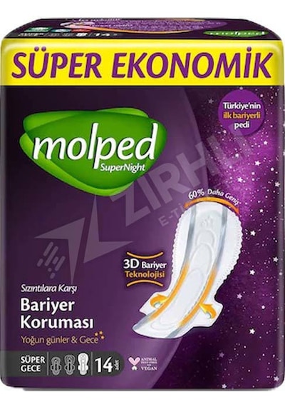 3 Adet Molped Supernight Super Gece 14lu Süper Ekonomik
