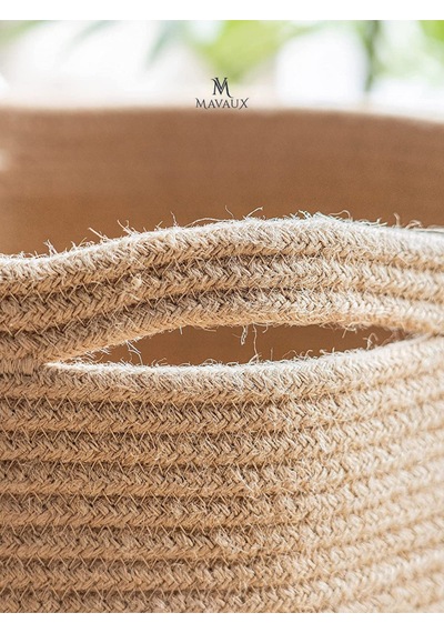 Mavaux Çok Amaçlı, 40cm-36cm, Sepet, Jüt, Hasır, Dokuma Sepet, Düzenleyici Jüt