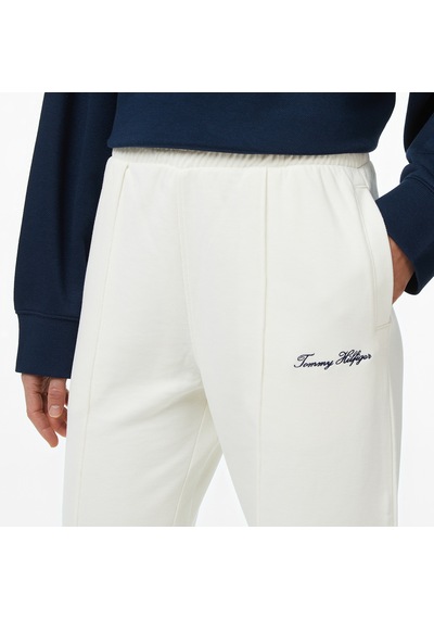 Tommy Hilfiger Script Straight Pique Kadın Beyaz Eşofman Altıww0ww45744