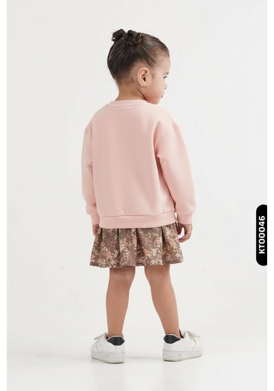 Xo Kids Kız Çocuk 2li Kombin Takmı 1-4 Yaş Set0419 Kahverengi