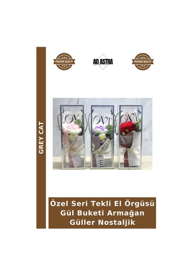 Özel Seri Tekli El Örgüsü Gül Buketi Armağan Güller Nostaljik Çok Renkli