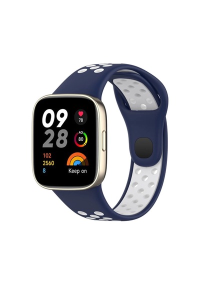 En-cag Redmi Watch 3 Spor Delikli Kordon - Lacivert-beyaz Bss