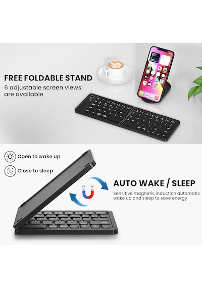 Coverzone Katlanabilir Kablosuz Bluetooth Klavye Ent 67 Tuş Makas Mekanizmalı, İos Android Windows Uyumlu, Usb-c Şarjlı, 150 Mah Batarya, 10 M Menzil, Çift Katlanır Taşınabilir Tasarım B028 Siyah Coverzone Katlanabilir Kablosuz Bluetooth Klavye Ent 67 Tuş Makas Mekanizmalı, İos Android Windows Uyumlu, Usb-c Şarjlı, 150 Mah Batarya, 10 M Menzil, Çift Katlanır Taşınabilir Tasarım B028 Siyah