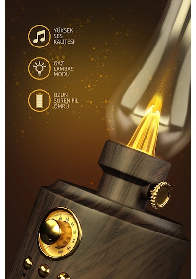 Powerway Shine Radyolu Otantik Gece Lambası Bluetooth Hoparlör