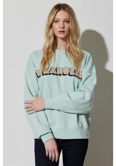 Wrangler Regular Fit Normal Kesim %100 Pamuk Bisiklet Yaka Mint Yeşili Sweatshirt W6R4HAX6U Yeşil