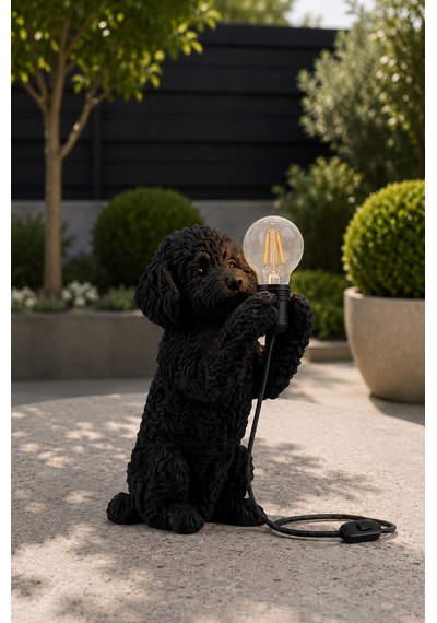 3d Baskı Köpek Masa Lambası Modern Dekoratif Aydınlatma Ürünü Siyah