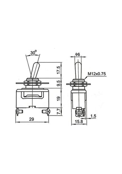 Toggle Switch 1-0 Metal Anahtar 2 Pin 12v-220v