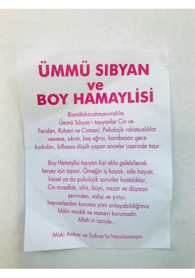 Ümmü Sıbyan Duası Cevşeni Ve Boy Hamaylisi