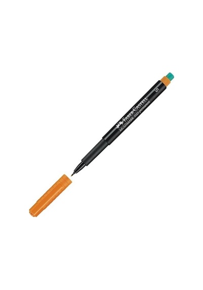Faber-castell Permanent Asetat Ve Cam Kalemi S Uç 0.4 Mm Turuncu - 10 Adet Toptan Paket