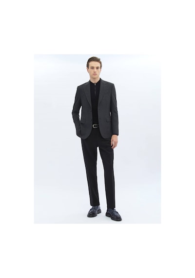 Kip Antrasit Desenli Modern Fit Ceket 6 Drop Antrasit
