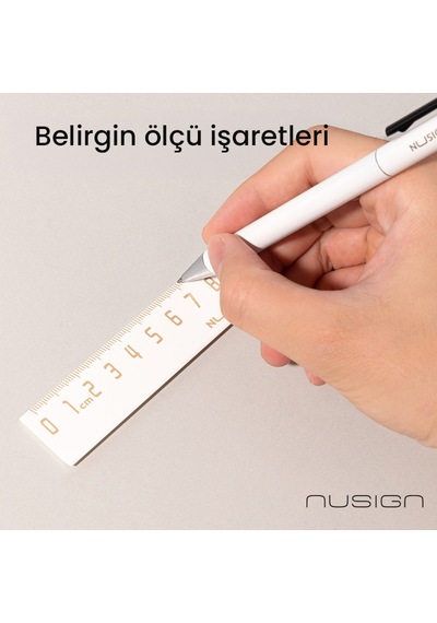Nusıgn Beyaz 15 Cm Kolay Kavrama Çizim Cetveli