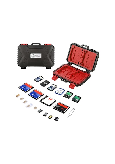 Gorilla Case 24 Slot Çoklu Hafıza Kartı Ve Micro Sd Kart Taşıma Çantası Micro Sd Kart Kutusu Kırmızı