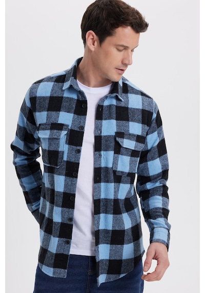 Tudors Erkek Slim Fit Dar Kesim Uzun Kollu Kapaklı Çift Cepli Kareli Kışlık Oduncu Gömlek-41702 Çok Renkli Tudors Erkek Slim Fit Dar Kesim Uzun Kollu Kapaklı Çift Cepli Kareli Kışlık Oduncu Gömlek-41702 Çok Renkli