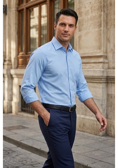Torivalli Collection Klasik Kesim Regular Fit Tek Cepli Kolay Ütülenebilen Mevsimlik Uzun Kollu Düz Renk Erkek Gömlek Açık Mavi Torivalli Collection Klasik Kesim Regular Fit Tek Cepli Kolay Ütülenebilen Mevsimlik Uzun Kollu Düz Renk Erkek Gömlek Açık Mavi
