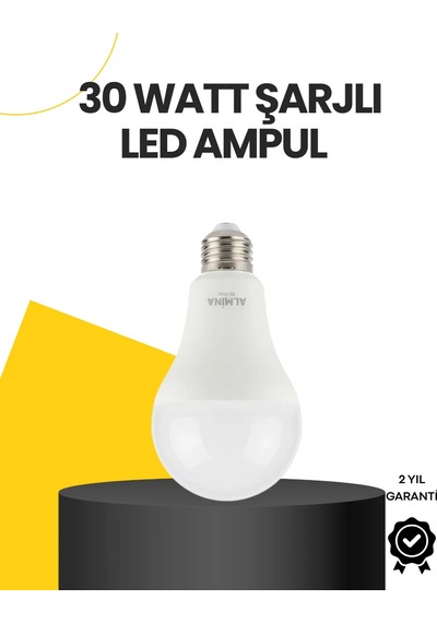 Yüksek Işık Güçlü Şarjlı Led Ampul E27 30w Enerji Tasarruflu Diğer