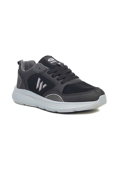 Magg Poınt 571 Deri Trend Sneaker Ayakkabı 36-40 Siyah Gümüş Siyah