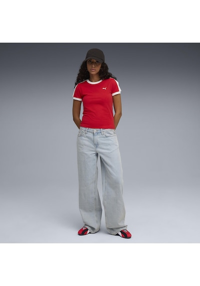 Puma T7 Kadın Kırmızı Günlük Stil T-shirt 63212911 Kırmızı
