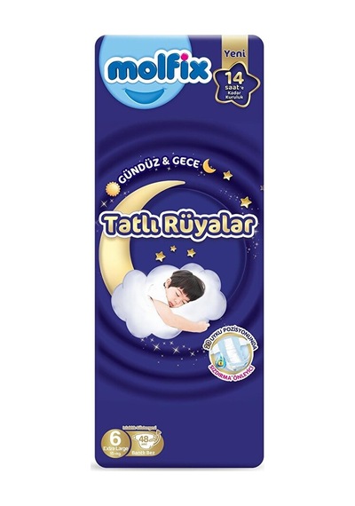 Molfix Bebek Bezi Sweet Dreams Extra Large 6 Numara 48'li 2 Paket