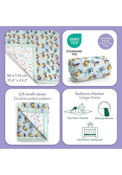 Milk Moo Soft Cuddles Milk&amp Moo Müslin Battaniye Elyaf Dolgulu Jungle Friends Çok Renkli