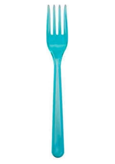 Omeyva 23 Cm. Plastik Mika Turkuaz Sorfa Piknik Seti - 6 Kişilik Tabak Bardak Çatal Kaşık Takımı