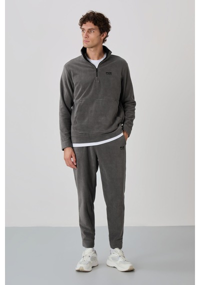 Tommy Life Carol Koyu Gri Polar Erkek Eşofman Takım - 85226 Koyu Gri