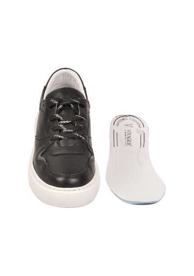 Voyager Siyah Hakiki Deri Anatomik Tabanlı Kadın Casual Ayakkabı Sneaker Z202 Z