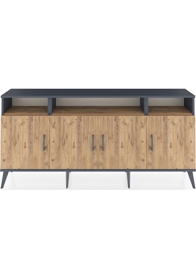 Arges Konsol 6 Raflı 4 Kapaklı 176x30x83 Antrasit-çam/çam Çam/çam Arges Konsol 6 Raflı 4 Kapaklı 176x30x83 Antrasit-çam/çam Çam/çam