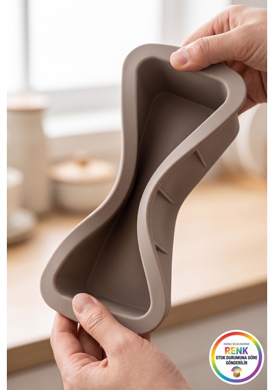 Silikon Baton Kek Kalıbı Dikdörtgen Yapışmaz Kolay Çıkan Ekmek Kek Pasta Kalıbı 27x14x7 Cm Çok Renkli