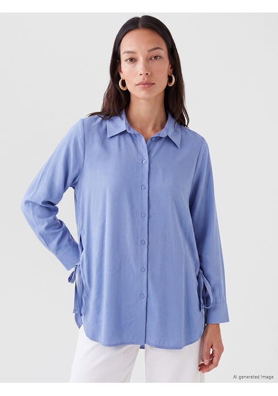 Lcw Everyday Mor Oversize Modal Karışımlı Kadın Gömlek Tunik