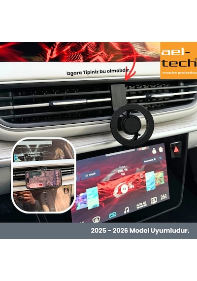 Togg T10x/t10f Uyumlu Özel Tasarım Manyetik Telefon Tutucu 2025-2026