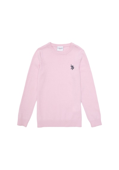 U.S. Polo Assn. Kız Çocuk Pembe Bisiklet Yaka Basic Kazak 50293586-VR041 U.S. Polo Assn. Kız Çocuk Pembe Bisiklet Yaka Basic Kazak 50293586-VR041