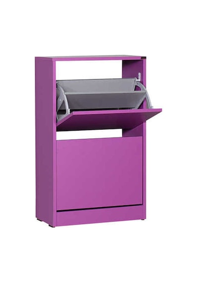 Flat Duo 2 Katlı Ayakkabılık Dolabı - Mor