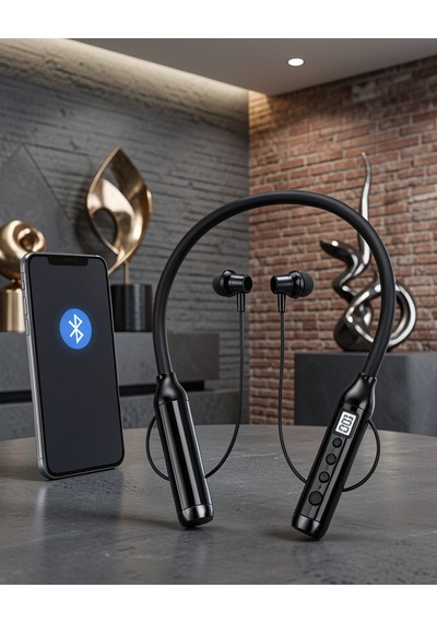 Bluetooth Boyun Kulaklığı 10 Metre Menzilli Mikrofonlu Uzun Süreli Kullanım