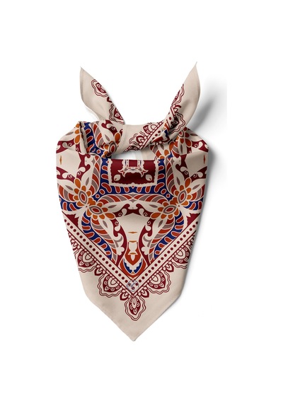 Pusula Desen 55x55cm Bandana/fular Çok Renkli