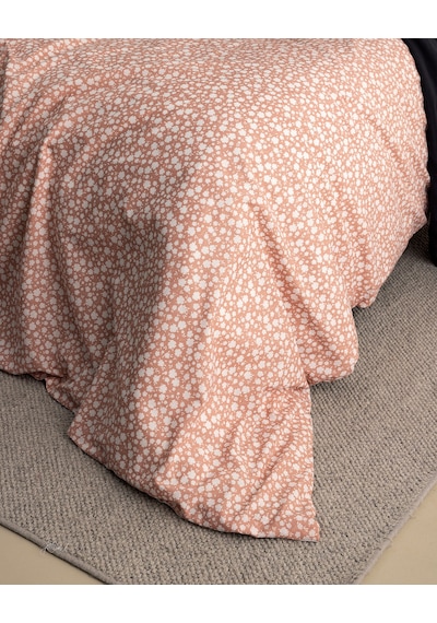 Madame Coco Ancelina Çift Kişilik Pamuklu Baskılı Nevresim Seti - Pudra 8684427360866 Çok Renkli