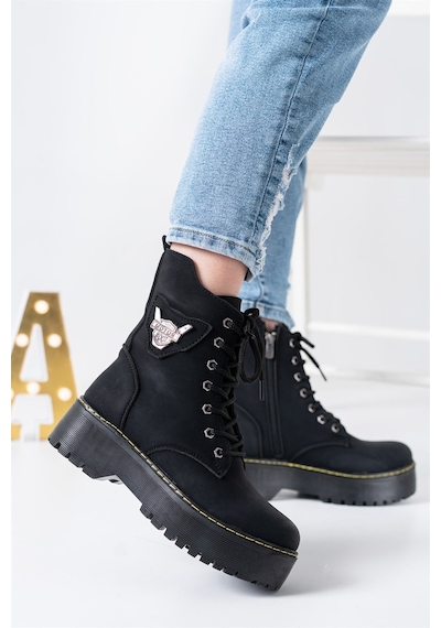 Aymood Bağcıklı Tokalı Kadın 5 Cm - 38 Siyah