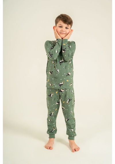 Rolypoly Erkek Çocuk Space Yeşil Uzun Kol Pijama Takım Rp3888-c-v1 Rp3888-c-v1
