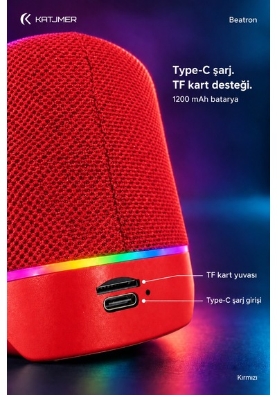 Spbtrn-001 Beatron Manyetik Ayrılabilir Bluetooth 5.4 Hoparlör 2 5 W, Tws, Tf Kart, Işıklı Kırmızı
