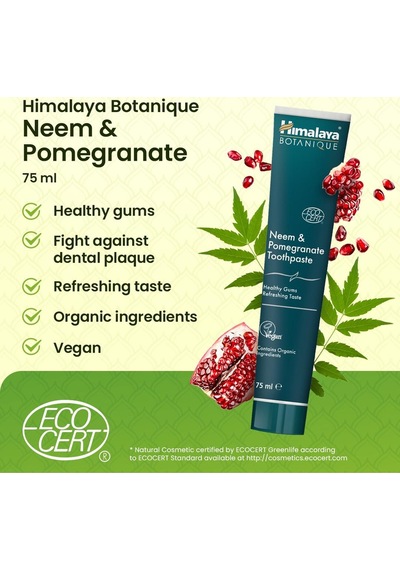 Botanique Doğal Neem & Nar Özlü Florürsüz Organik Diş Macunu 75 Ml 2'li Paket Ecocert Cosmos