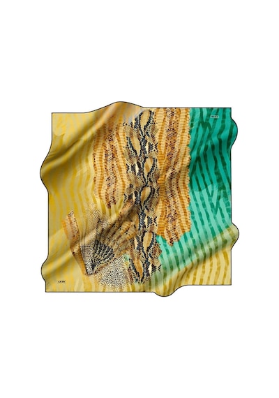 Aker Tivil İpek Eşarp 8579713 - 913 Sarı Leopar Desen sarı
